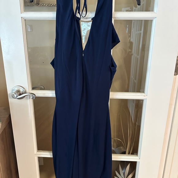 VENUS Deep Navy Blue Ruffled Sheath Mini Dress - Picture 3 of 4